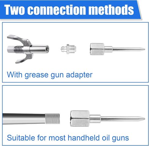 7pcs Grease Gun Needle Tip Kit, Including 3 Grease Gun Nozzles Bent & Straight Nipple Nozzle Rubber Nipple Adapter Coupler Needle Dispenser Fitting Accessory Kit Suitable for Tight Spaces in Saudi Arabia