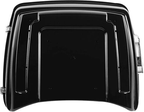 XMT-MOTO King Tour Trunk + مسند الظهر + رف أمتعة علوي أسود مناسب لـ Harley Davidson Touring Road King Road Glide Street Glide Electra Glide Ultra-Classic 2014-لاحقًا مزلاج أسود لامع in Saudi Arabia
