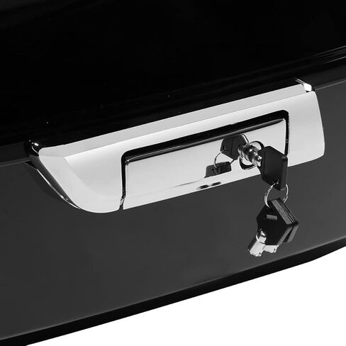 XMT-MOTO King Tour Trunk + مسند الظهر + رف أمتعة علوي أسود مناسب لـ Harley Davidson Touring Road King Road Glide Street Glide Electra Glide Ultra-Classic 2014-لاحقًا مزلاج أسود لامع in Saudi Arabia