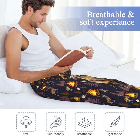 Mens Pajama Pants, Men's Sleep Lounge Pants Bottoms，Pjs Sleepwear Loungewear Gifts Pajama Pants For Men in Saudi Arabia