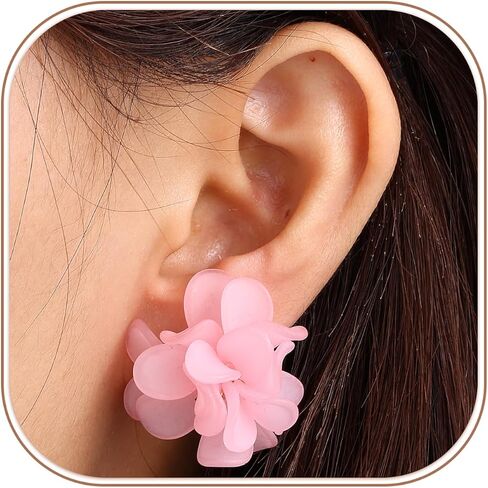 Elegant Flower Clip On Earrings for Women Hypoallergenic Clip On Earrings Non Piercing Fashion Jewelry in Kuwait
