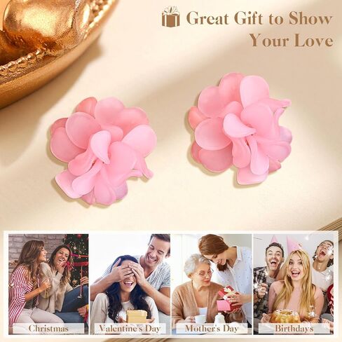 Elegant Flower Clip On Earrings for Women Hypoallergenic Clip On Earrings Non Piercing Fashion Jewelry in Kuwait