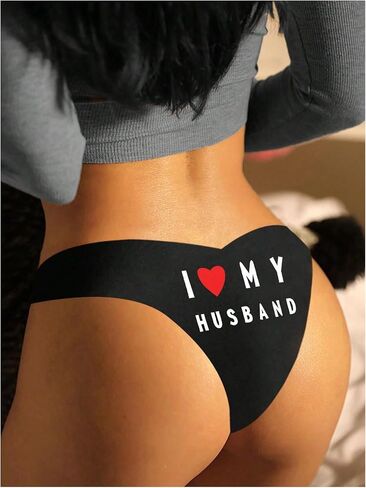 SHENHE Women's Bikini Underwear Low Rise V Waist Love Heart Print Stretchy Panty in Saudi Arabia