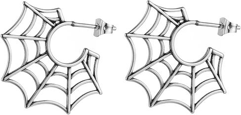أقراط HZMAN Halloween Spider Web للنساء من الفولاذ الجراحي للرجال in Saudi Arabia