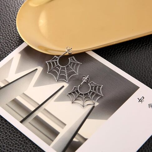 أقراط HZMAN Halloween Spider Web للنساء من الفولاذ الجراحي للرجال in Saudi Arabia