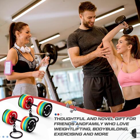 Tondiamo Barbell Keychain Fitness Dumbbell Keychain Silicone Weight Plates Weightlifting Keyring Workout Gift for Gym Lovers in Saudi Arabia