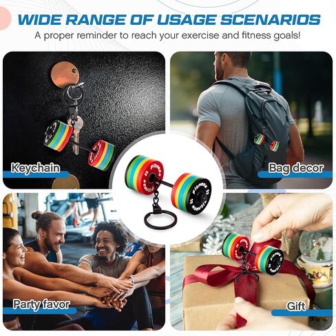 Tondiamo Barbell Keychain Fitness Dumbbell Keychain Silicone Weight Plates Weightlifting Keyring Workout Gift for Gym Lovers in Saudi Arabia