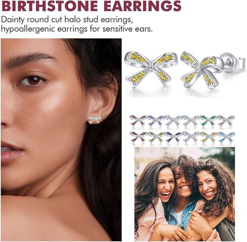 925 فضة جوهرة القوس وأقراط للفتيات النساء القوس مجوهرات هدايا عيد ميلاد للمراهقين أطفال بنات Bowknot وأقراط in Kuwait