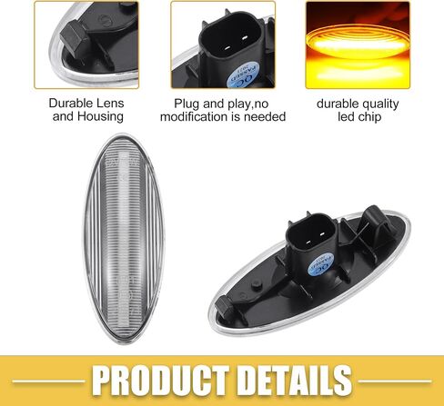 LED Side Marker Light 81730-02 Front Driver Passenger Turn Signal Lights Fender Sidemarker Lamps for Toyota Yaris Black Lens Amber LED Light 1 Pair in Saudi Arabia