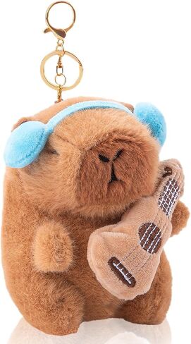 Capybara Plush Keychain, Capybara Animal Keychains for Backpacks Birthday Party Gifts, Cute Key Chain Bag Charm in Kuwait