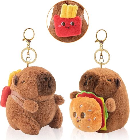 Capybara Plush Keychain, Capybara Animal Keychains for Backpacks Birthday Party Gifts, Cute Key Chain Bag Charm in Kuwait