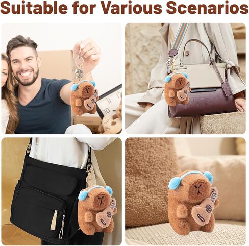 Capybara Plush Keychain, Capybara Animal Keychains for Backpacks Birthday Party Gifts, Cute Key Chain Bag Charm in Kuwait