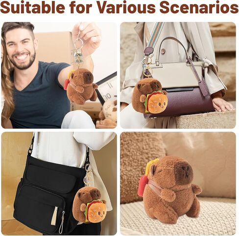 Capybara Plush Keychain, Capybara Animal Keychains for Backpacks Birthday Party Gifts, Cute Key Chain Bag Charm in Kuwait