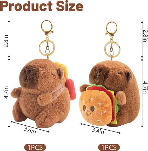 Capybara Plush Keychain, Capybara Animal Keychains for Backpacks Birthday Party Gifts, Cute Key Chain Bag Charm in Kuwait