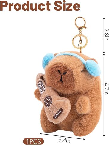 Capybara Plush Keychain, Capybara Animal Keychains for Backpacks Birthday Party Gifts, Cute Key Chain Bag Charm in Kuwait