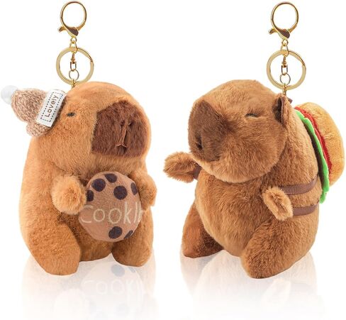 Capybara Plush Keychain, Capybara Animal Keychains for Backpacks Birthday Party Gifts, Cute Key Chain Bag Charm in Kuwait