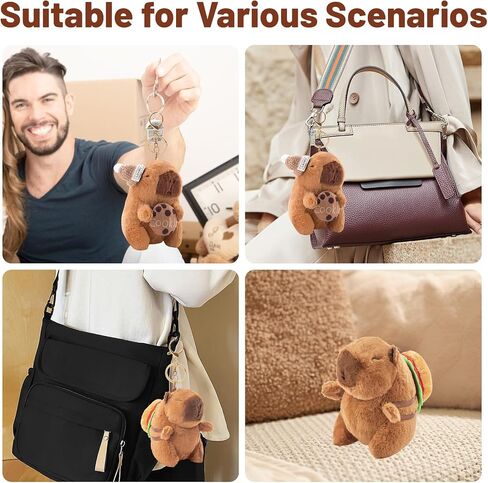 Capybara Plush Keychain, Capybara Animal Keychains for Backpacks Birthday Party Gifts, Cute Key Chain Bag Charm in Kuwait