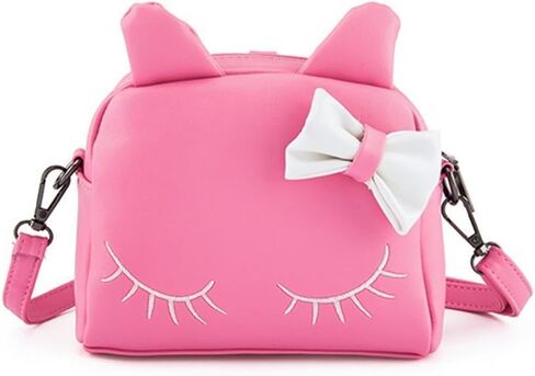 Cute Cat Ear Girls Handbags Candy Color Toddler Crossbody Bags PU Leather Shoulder Bags (pink) in Saudi Arabia