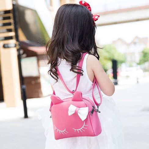 Cute Cat Ear Girls Handbags Candy Color Toddler Crossbody Bags PU Leather Shoulder Bags (pink) in Saudi Arabia