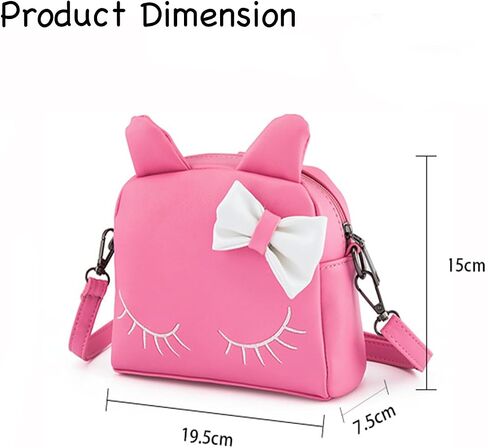 Cute Cat Ear Girls Handbags Candy Color Toddler Crossbody Bags PU Leather Shoulder Bags (pink) in Saudi Arabia