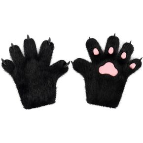 Faux Fur Wolf Paw Gloves Anti-SlipCat Paws Gloves Furry Paws Palms for Cosplay,Halloween Costume Fox Paws Golves in Saudi Arabia