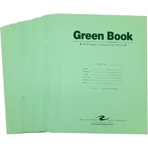 ROARING SPRING Recycled Green Exam Book, 8 Sheets/16 Pages, 11" x 8.5", Wide Ruled with Margin, Pack of 50 in Kuwait