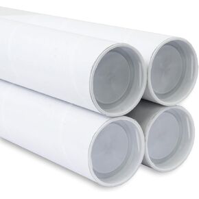 أنبوب بريد MagicWater Supply مقاس 2 × 24 بوصة باللون الأبيض - 10 عبوات - لشحن وتخزين الملصقات والفنون والحرف اليدوية والمستندات in Kuwait