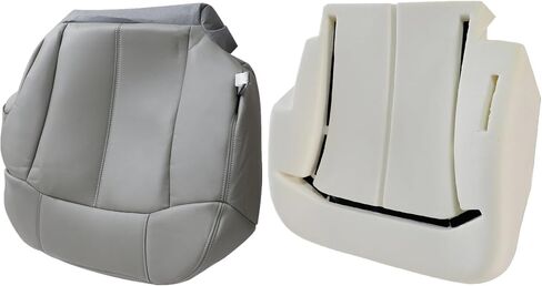 NLQR Front Driver Bottom Seat Cover Shale Light Tan 522 & Foam Cushion Compatible with Chevy Tahoe Suburban 1999 2000 2001 2002 in Saudi Arabia