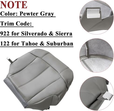 NLQR Front Driver Bottom Seat Cover Shale Light Tan 522 & Foam Cushion Compatible with Chevy Tahoe Suburban 1999 2000 2001 2002 in Saudi Arabia