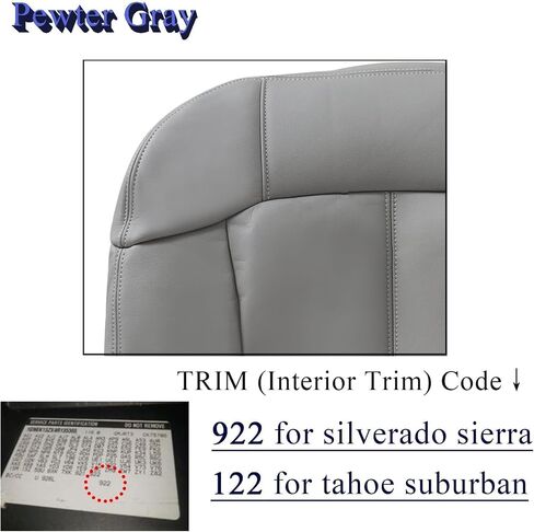 NLQR Front Driver Bottom Seat Cover Shale Light Tan 522 & Foam Cushion Compatible with Chevy Tahoe Suburban 1999 2000 2001 2002 in Saudi Arabia