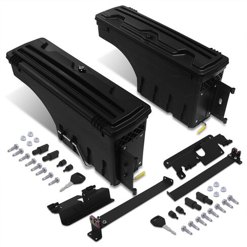 AJP Distributors Rear Truck Bed Wheel Well 2-Piece Storage Tool Box Toolboxes Left & Right Swing Cases Pair w/Lock+Key For Silverado Sierra 2007 2008 2009 2010 2011 2012 2013 2014 2015 2016 2017 2018 in Saudi Arabia