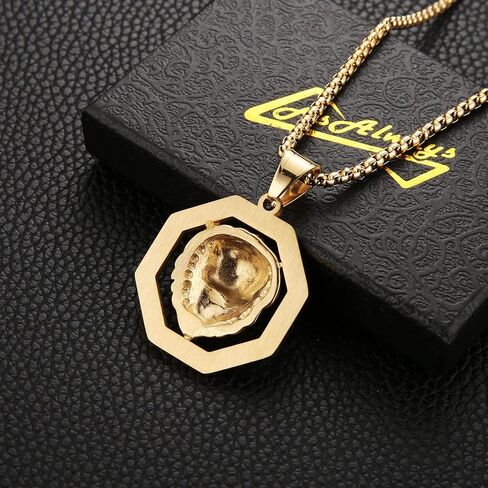 AsAlways 18K Gold Plated Lion Head Necklace Pendant for Men Stainless Steel Hip Hop Rock Lion King Necklaces Charm Animal Amulet Jewelry in Saudi Arabia