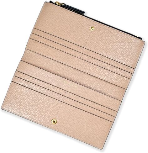 محفظة نسائية رفيعة من Tory Burch 139540 Blake Color-Block Cortado Brown مع أجزاء ذهبية in Kuwait