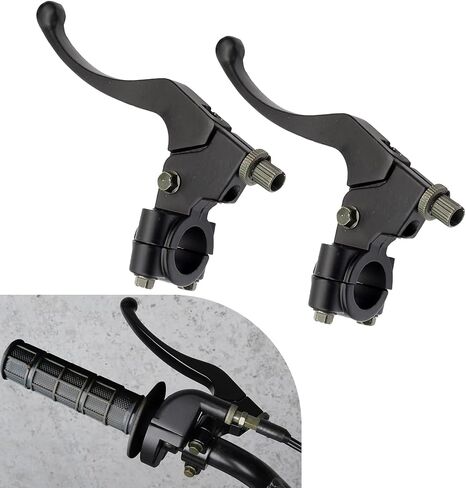 2 PCS 7/8" Clutch Brake Lever Perch, Motorcycle Brake Clutch Lever Kit, Both Sides Brake Lever Handlebar Handle, Compatible with Suzuki Yamaha CRF50 XR50 XR70 Pit Dirt Bikes (Black) in Saudi Arabia
