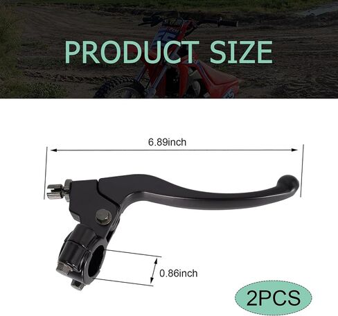 2 PCS 7/8" Clutch Brake Lever Perch, Motorcycle Brake Clutch Lever Kit, Both Sides Brake Lever Handlebar Handle, Compatible with Suzuki Yamaha CRF50 XR50 XR70 Pit Dirt Bikes (Black) in Saudi Arabia