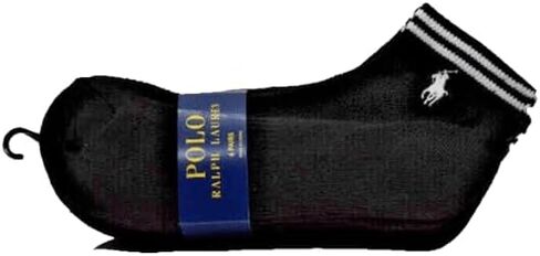 جوارب الكاحل للسيدات من POLO RALPH LAUREN، أسود/أبيض، 9-11 (يناسب مقاس الحذاء 4-10 1/2) in Saudi Arabia