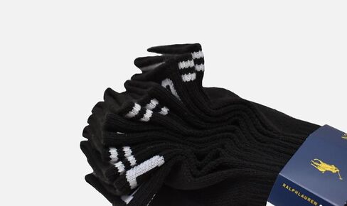 جوارب الكاحل للسيدات من POLO RALPH LAUREN، أسود/أبيض، 9-11 (يناسب مقاس الحذاء 4-10 1/2) in Saudi Arabia