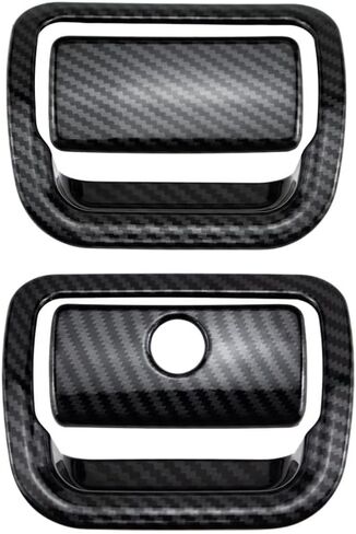 4pcs ABS Carbon Fiber Glove Storage Box Handle Cover Trim Compatible with Chevrolet Silverado 2019-2022 in Saudi Arabia