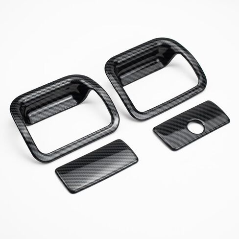 4pcs ABS Carbon Fiber Glove Storage Box Handle Cover Trim Compatible with Chevrolet Silverado 2019-2022 in Saudi Arabia