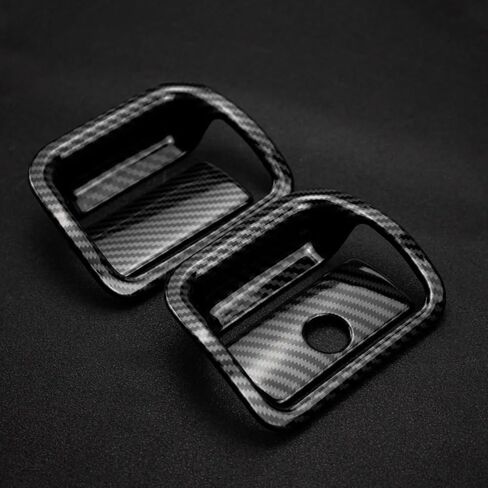 4pcs ABS Carbon Fiber Glove Storage Box Handle Cover Trim Compatible with Chevrolet Silverado 2019-2022 in Saudi Arabia