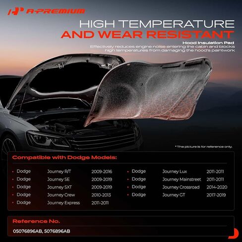 A-Premium Hood Insulation Pad Compatible with Dodge Journey 2009-2020 in Saudi Arabia