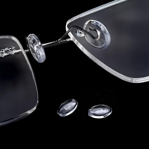 10 Pairs Eye Glass Nose Pads, Anti-Slip Clear Silicone Push-in Nose Pieces for Eyeglasses, Soft Replacement Bridge Pads for Rimless/Frameless Frames in Saudi Arabia