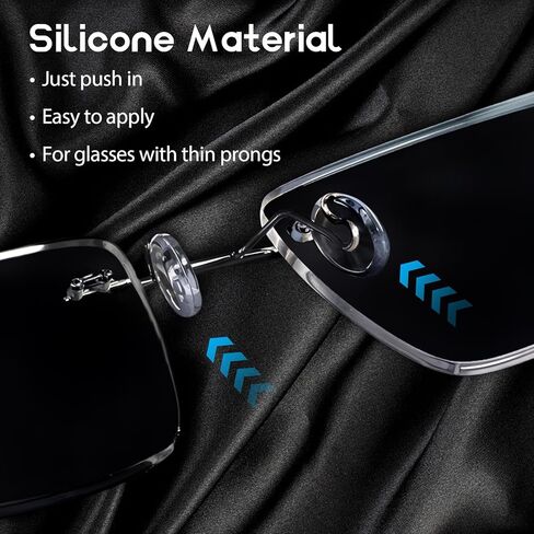 10 Pairs Eye Glass Nose Pads, Anti-Slip Clear Silicone Push-in Nose Pieces for Eyeglasses, Soft Replacement Bridge Pads for Rimless/Frameless Frames in Saudi Arabia