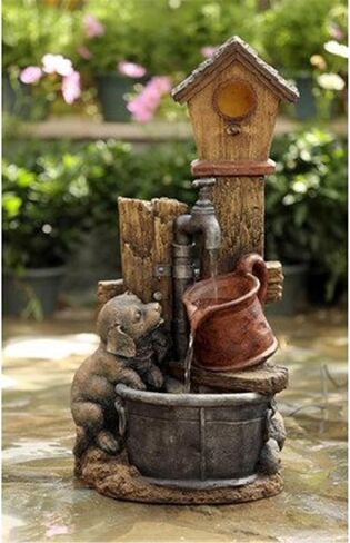 Dog Water Fountain - Indoor Outdoor Pet Fountain - Durable Polyresin Design - 28.7" Tall in Saudi Arabia
