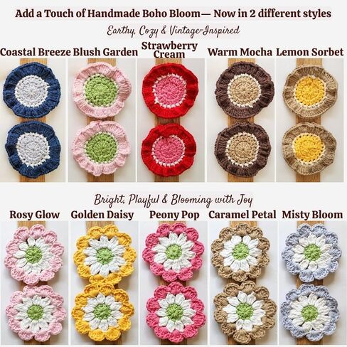 Cotton Car Coasters 2pc Car Cup Coasters Cute car Accessories for Women car Coaster for Cup Holders (Rosy Glow) in Saudi Arabia