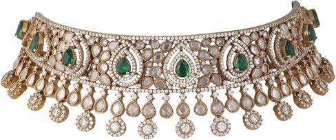 قلادة TARINIKA Vera Nakshatra CZ - مجوهرات هندية للنساء | مثالي للمناسبات العرقية | قلادة قلادة هندية تقليدية | ضمان لمدة سنة* in Kuwait