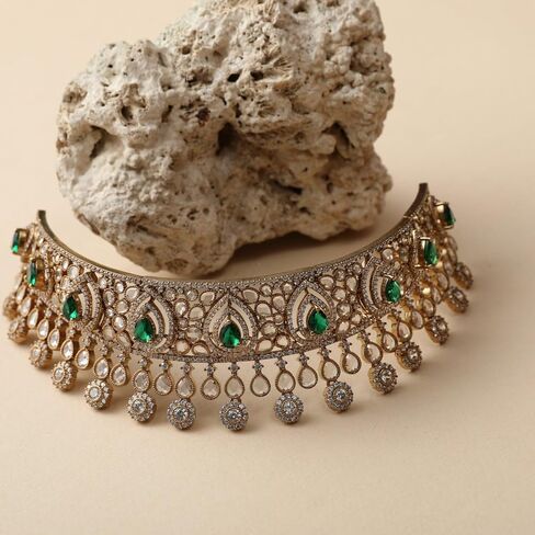 قلادة TARINIKA Vera Nakshatra CZ - مجوهرات هندية للنساء | مثالي للمناسبات العرقية | قلادة قلادة هندية تقليدية | ضمان لمدة سنة* in Kuwait