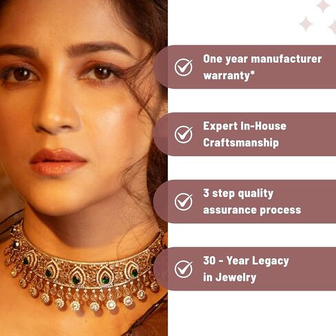 قلادة TARINIKA Vera Nakshatra CZ - مجوهرات هندية للنساء | مثالي للمناسبات العرقية | قلادة قلادة هندية تقليدية | ضمان لمدة سنة* in Kuwait