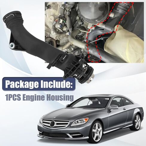 Engine Coolant Thermostat with Housing Compatible with Mercedes Benz CL550 CL63 CLS63 GL450 ML550 S63 AMG S G63 GLS63 GL550 GLE63 S550 CLS550 E550 E63 SL550 Replaces 2782000815 in Saudi Arabia