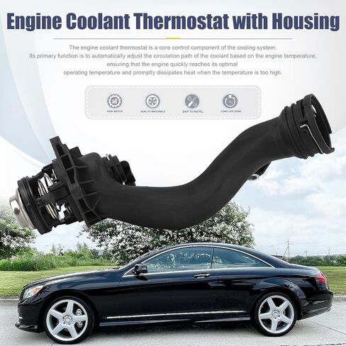 Engine Coolant Thermostat with Housing Compatible with Mercedes Benz CL550 CL63 CLS63 GL450 ML550 S63 AMG S G63 GLS63 GL550 GLE63 S550 CLS550 E550 E63 SL550 Replaces 2782000815 in Saudi Arabia